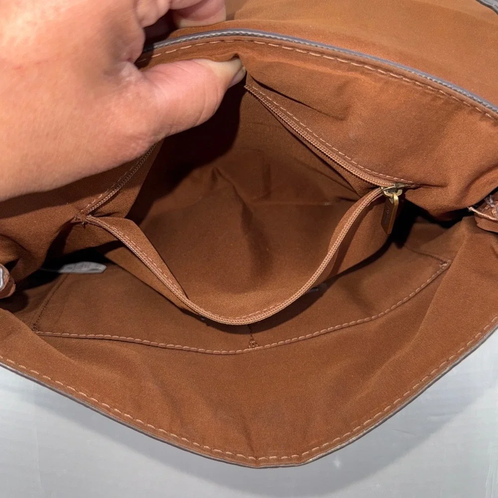 Fossil Camilla Small Cognac Brown Pebbled‎ Leather Backpack Handbag ZB7529